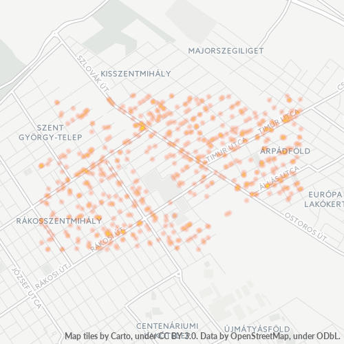 1162 Vállalkozások hőtérképe 1162 Vállalkozások hőtérképe