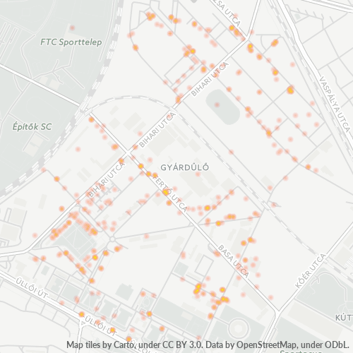 1107 Vállalkozások hőtérképe 1107 Vállalkozások hőtérképe